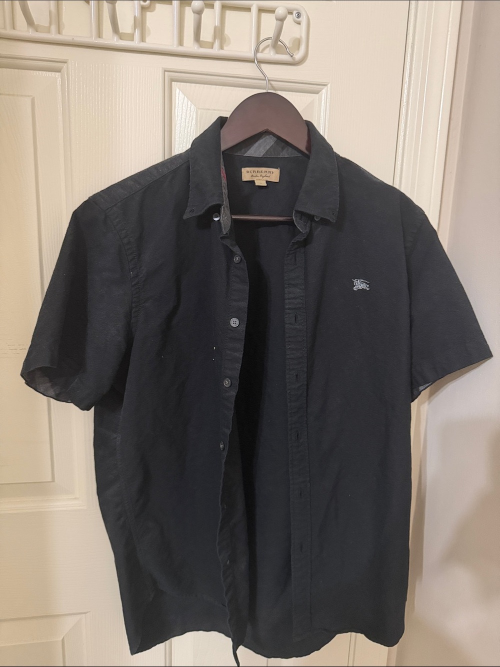 Burberry Short-Sleeve Button-Up Shirt in Black